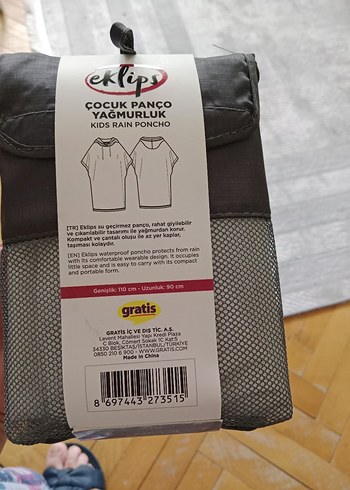 Beyaz Kız Çocuk Yağmurluk Panço - Görsel 3