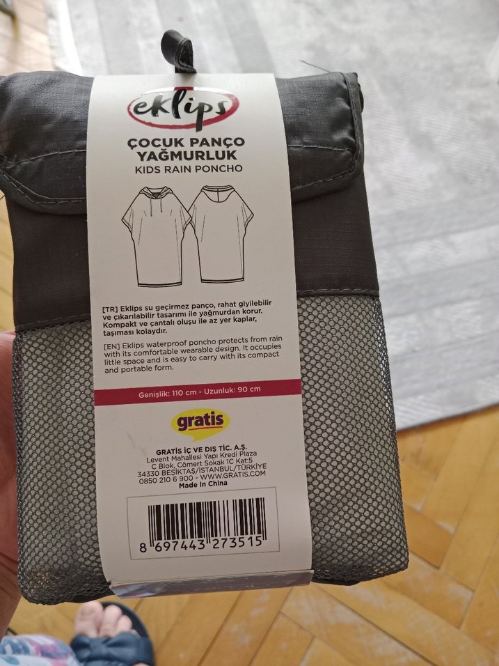 Beyaz Kız Çocuk Yağmurluk Panço - Görsel 3