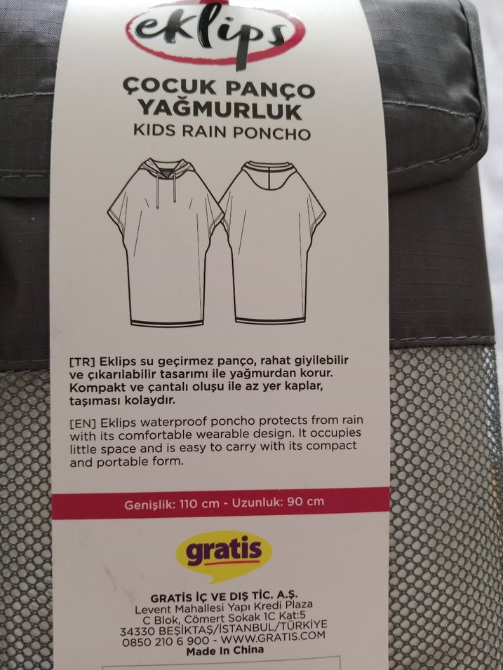 Beyaz Kız Çocuk Yağmurluk Panço - Görsel 4
