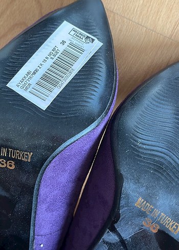 Bambü Mor Süet Stiletto Topuklu Kadın Ayakkabı - Görsel 5