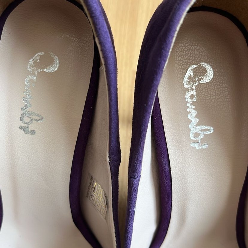 Bambü Mor Süet Stiletto Topuklu Kadın Ayakkabı - Görsel 2