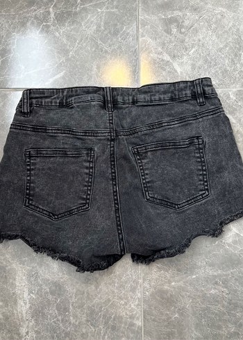 Gri Mini Kadın Denim Şort - Görsel 2