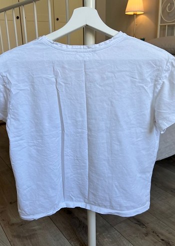 Beyaz Baskılı Kısa Kollu Tişört - Görsel 2