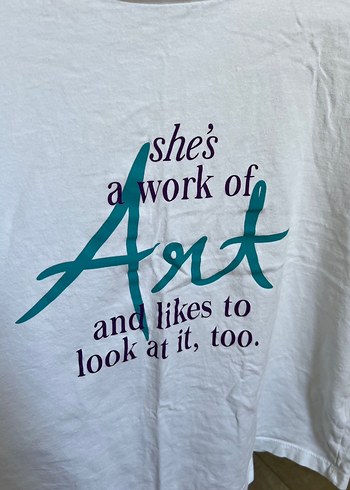 Beyaz Baskılı Kısa Kollu Tişört - Görsel 4