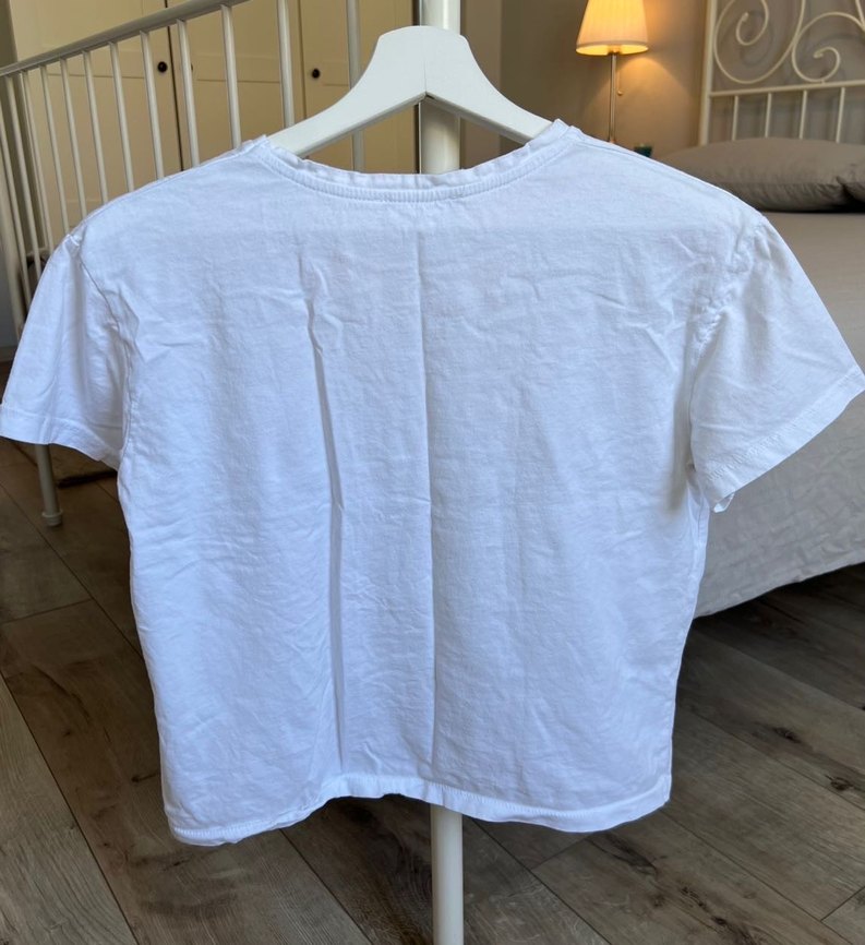 Beyaz Baskılı Kısa Kollu Tişört - Görsel 2