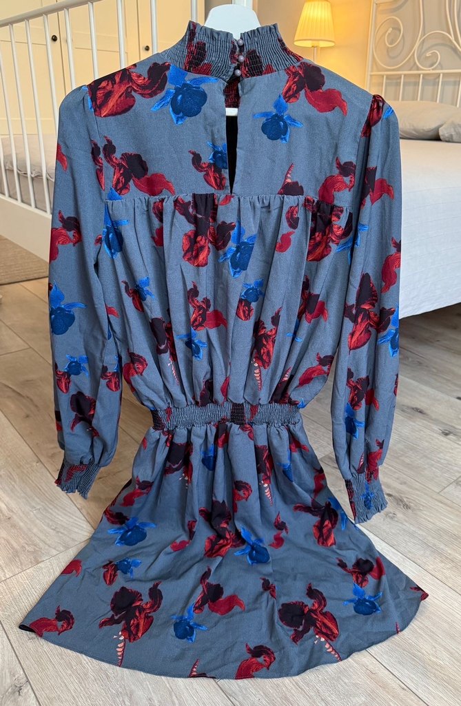 Uzun Kollu Bohem Desenli Elbise - Görsel 2