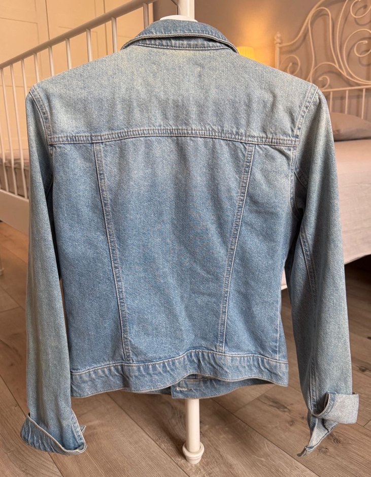 Düğmeli Mavi Kadın Denim Ceket - Görsel 2