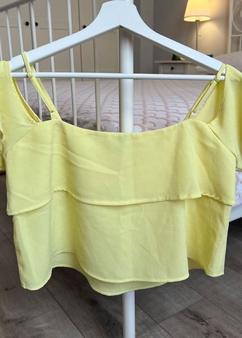 Sarı Mini Askılı Bluz - Görsel 2