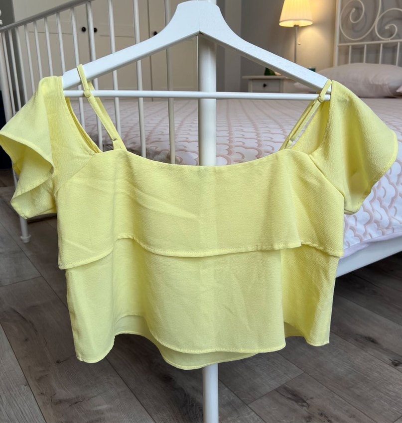 Sarı Mini Askılı Bluz - Görsel 2