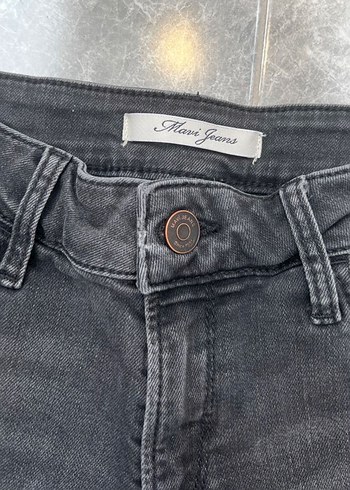 Koyu Gri Mini Denim Şort - Görsel 3