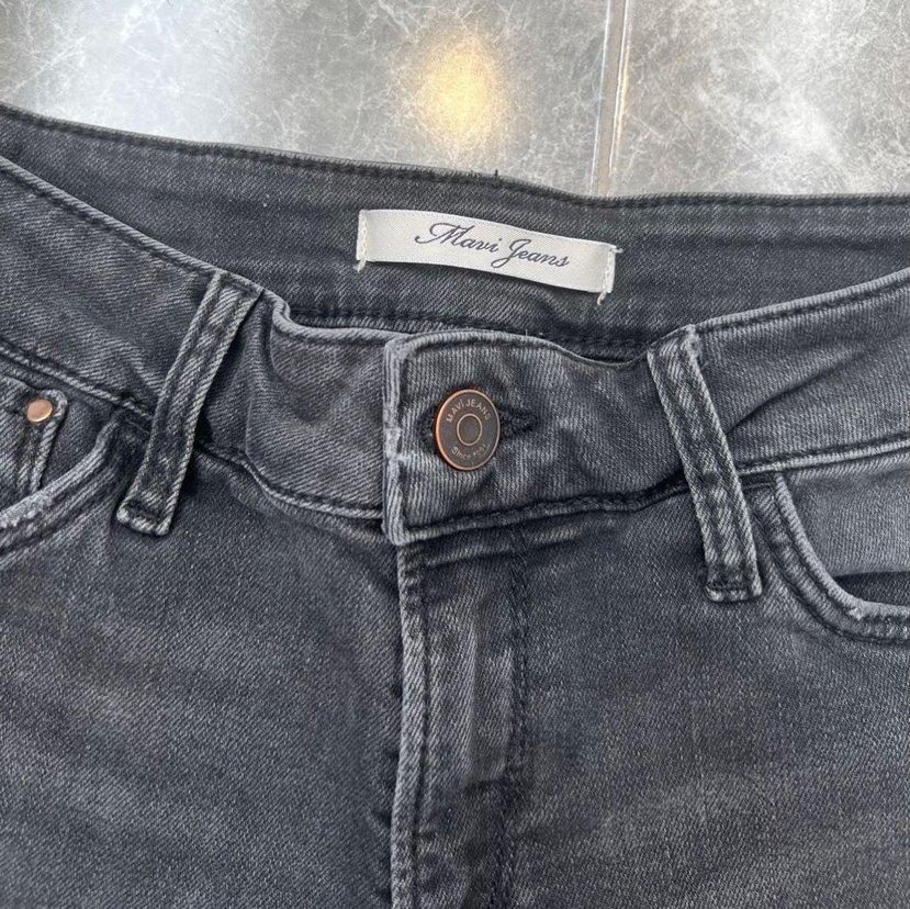 Koyu Gri Mini Denim Şort - Görsel 3