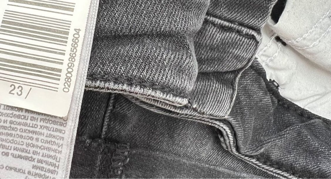 Koyu Gri Mini Denim Şort - Görsel 4