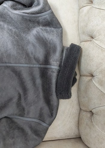 Gri Kürklü Kadın Mont - Görsel 4