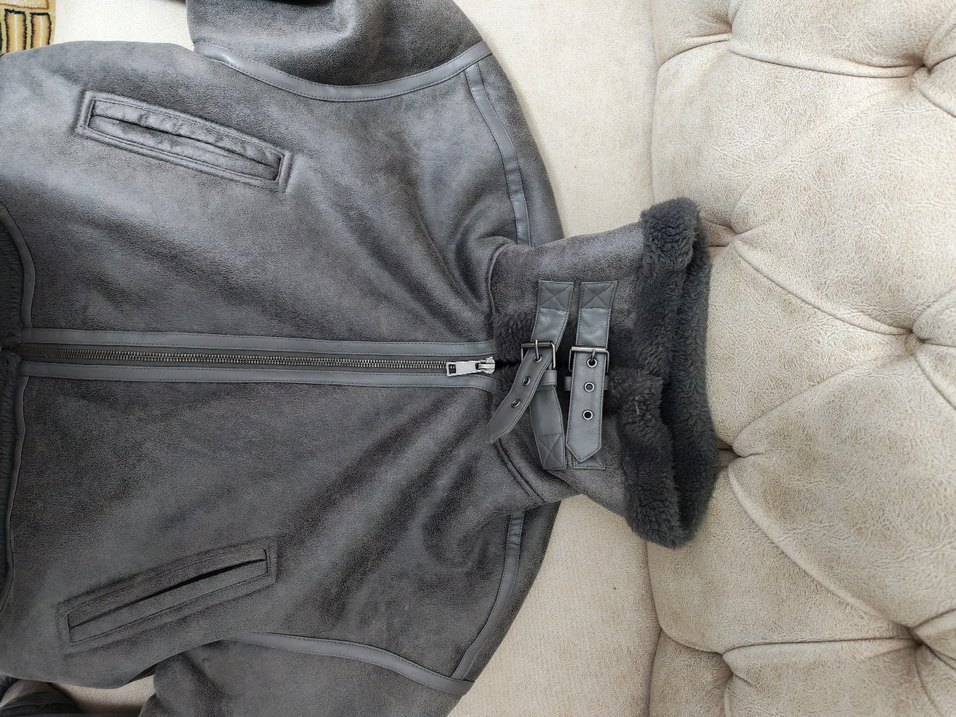 Gri Kürklü Kadın Mont - Görsel 3