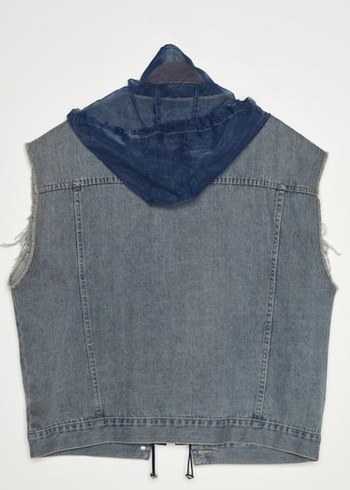 Twist Gri Mavi Denim Kolsuz Ceket