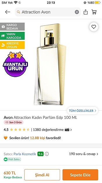 Avon Attraction edp 100 ml parfüm