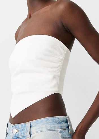 BERSHKA beyaz keten üst