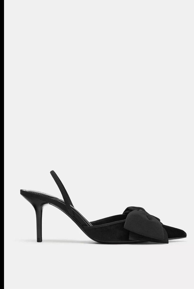 Zara Siyah Fiyonk Detaylı Stiletto - Görsel 3