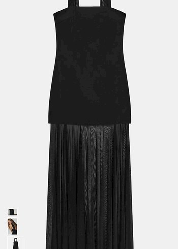 Zara Siyah Straplez Uzun Drapeli Elbise - Görsel 2