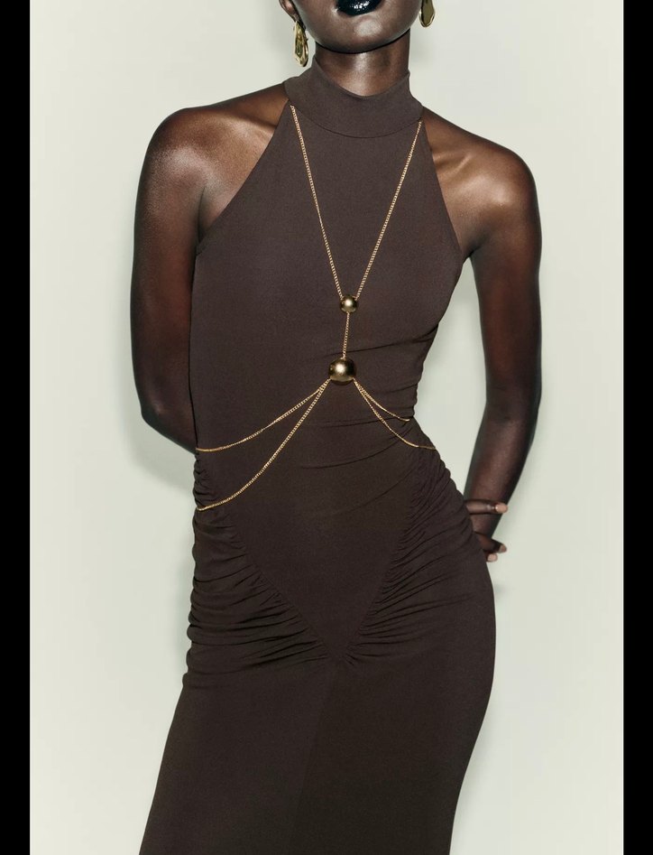 Zara kahverengi elbise - Görsel 2