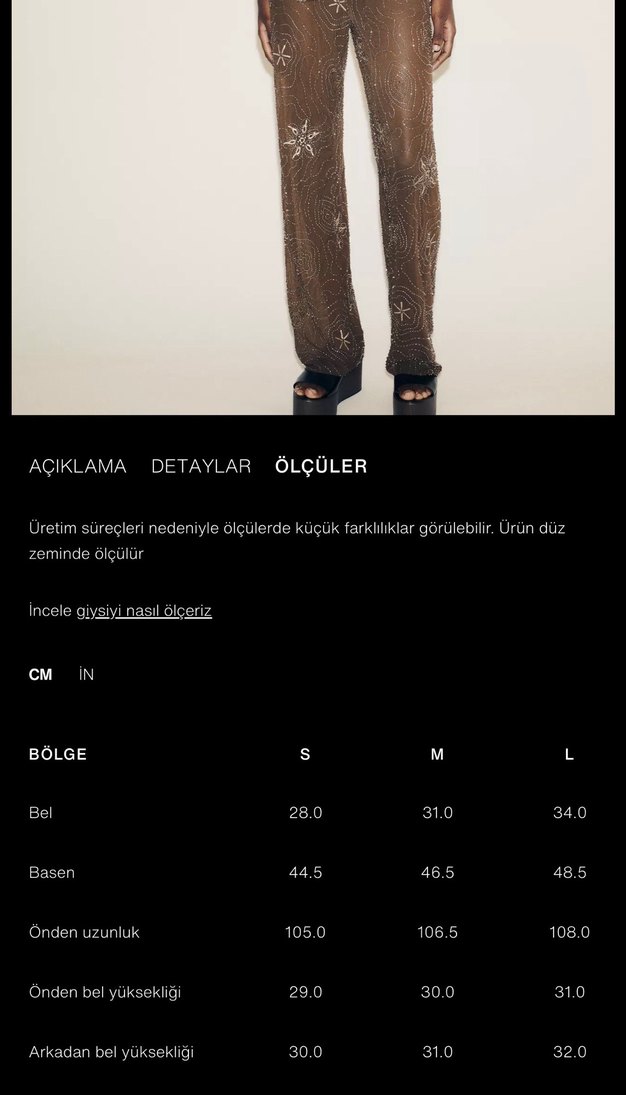 Zara boncuklu kahverengi pantolon - Görsel 2