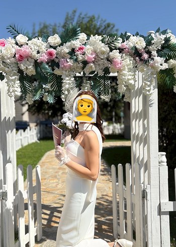 Betty & Sam Monique Straplez Beyaz Kalem Elbise - Görsel 2