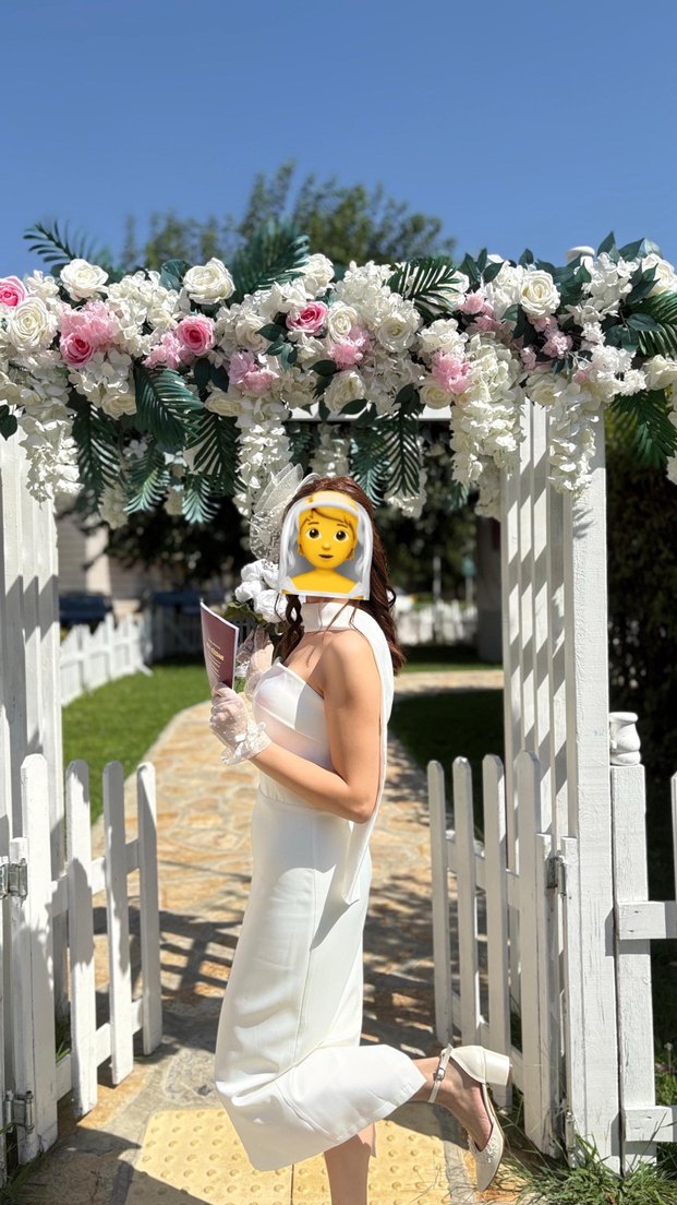 Betty & Sam Monique Straplez Beyaz Kalem Elbise - Görsel 2