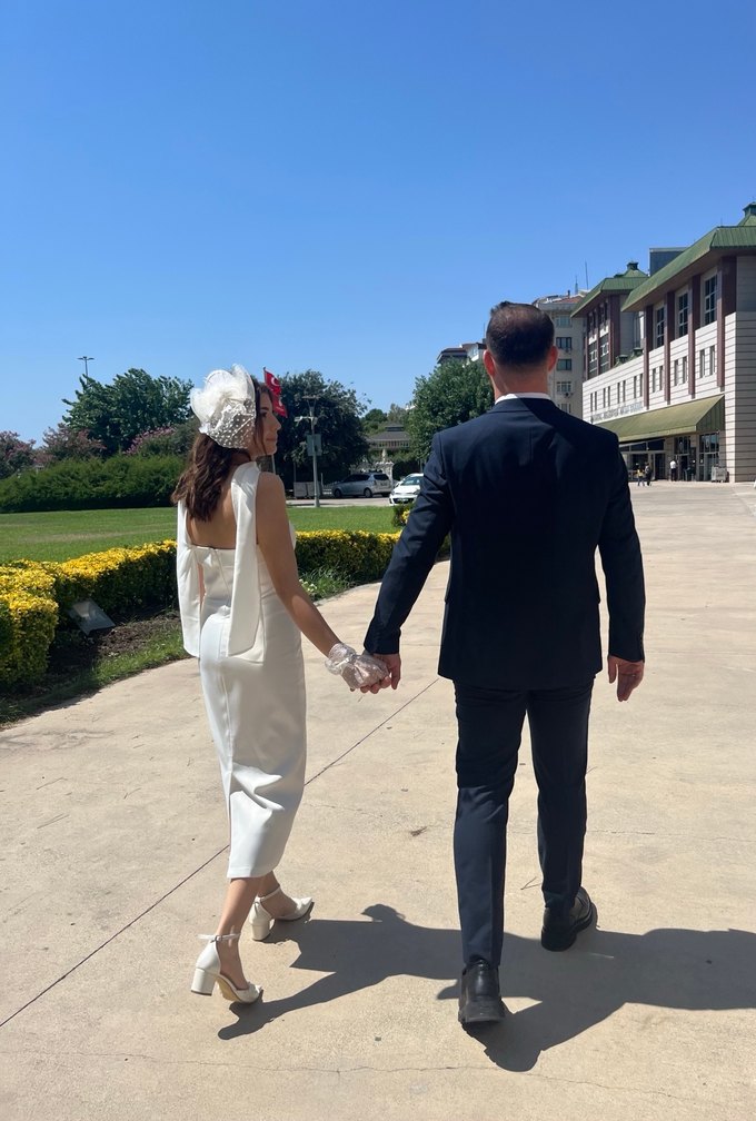 Betty & Sam Monique Straplez Beyaz Kalem Elbise - Görsel 3