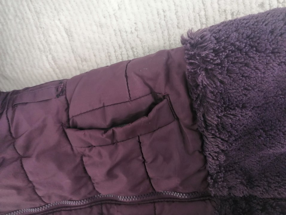 Kız Çocuk Mor Kürklü Kapüşonlu Mont - Görsel 5