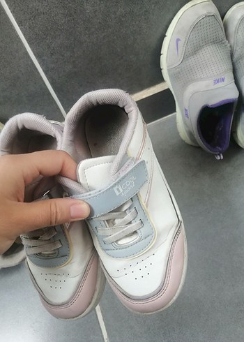Kız Çocuk Pembe Cırt Cırtlı Sneakers - Görsel 5