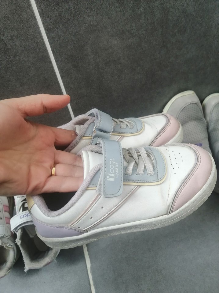 Kız Çocuk Pembe Cırt Cırtlı Sneakers - Görsel 3