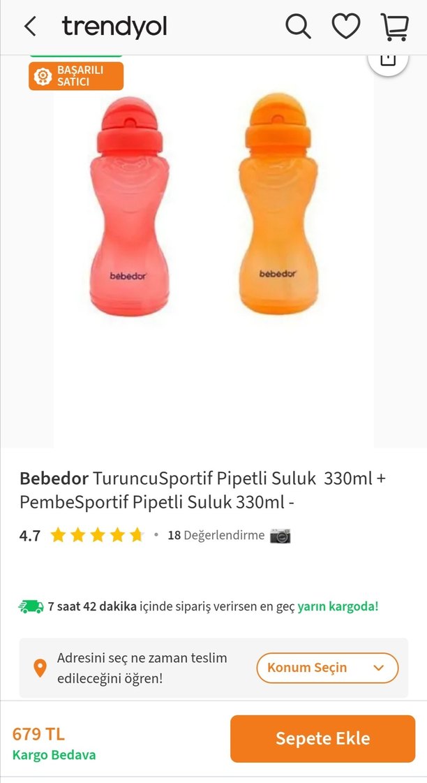 Bebedor 6+ Aylık Spor Suluk Pembe - Görsel 5