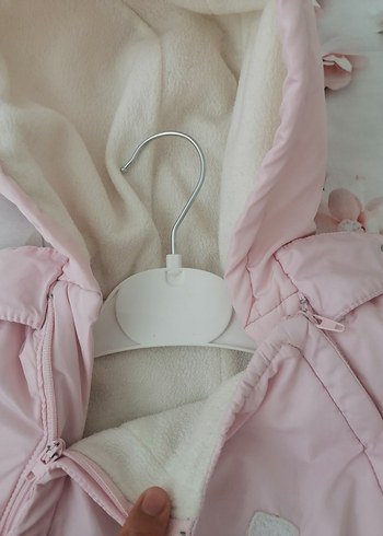 Pembe Kapüşonlu Bebek Kız Tulumu - Görsel 7