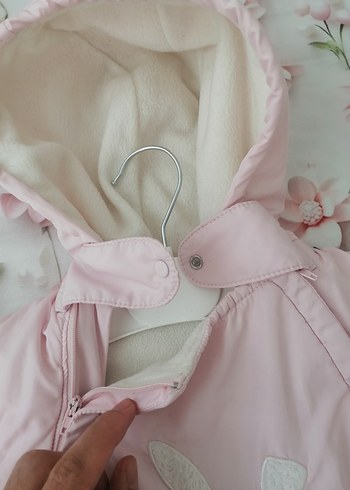 Pembe Kapüşonlu Bebek Kız Tulumu - Görsel 10