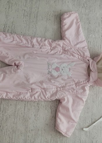 Pembe Kapüşonlu Bebek Kız Tulumu - Görsel 9