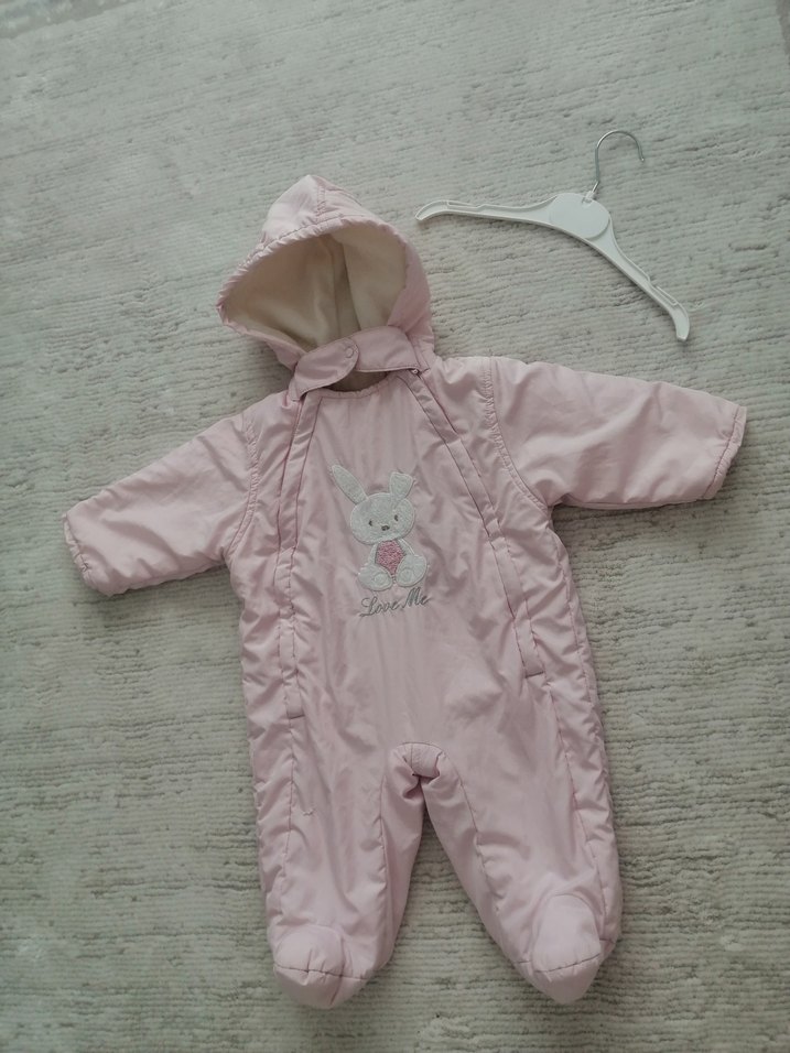 Pembe Kapüşonlu Bebek Kız Tulumu - Görsel 2