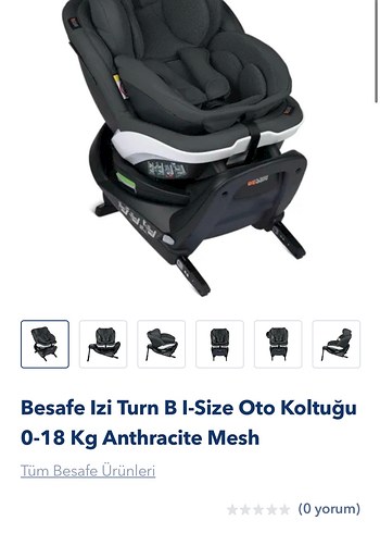 Besafe Izi Turn B I-Size Oto Koltuğu 0-18 Kg Siyah