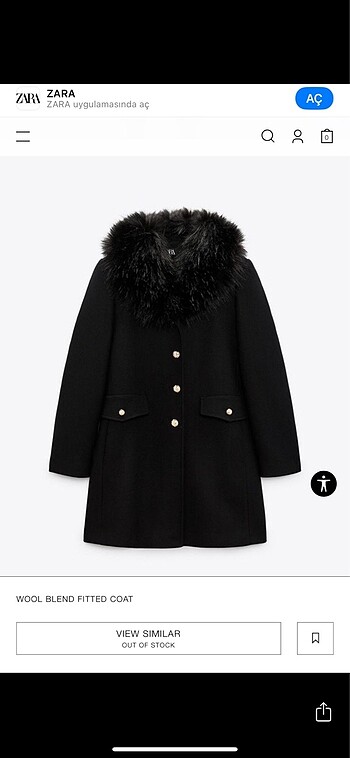 Zara yün karışımlı mont