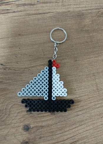 Renkli Boncuklu Turuncu Punk Anahtarlık - Görsel 3