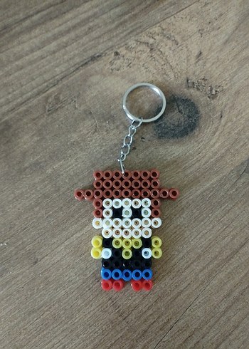 Renkli Boncuklu Turuncu Punk Anahtarlık - Görsel 5