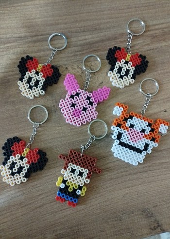 Renkli Boncuklu Turuncu Punk Anahtarlık - Görsel 10