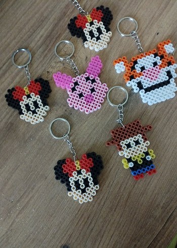 Renkli Boncuklu Turuncu Punk Anahtarlık - Görsel 8