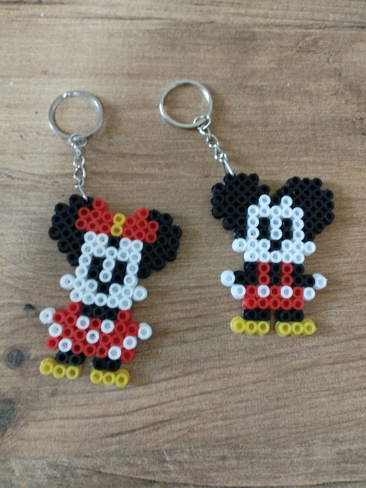 Renkli Boncuklu Turuncu Punk Anahtarlık - Görsel 4