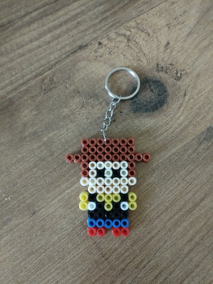 Renkli Boncuklu Turuncu Punk Anahtarlık - Görsel 5