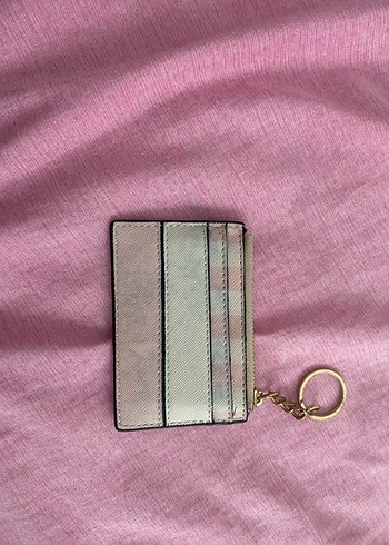 Pembe bağlama desenli fermuarlı deri cüzdan - Görsel 2