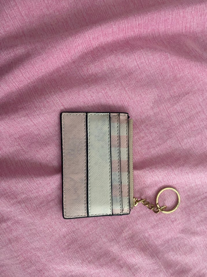 Pembe bağlama desenli fermuarlı deri cüzdan - Görsel 2