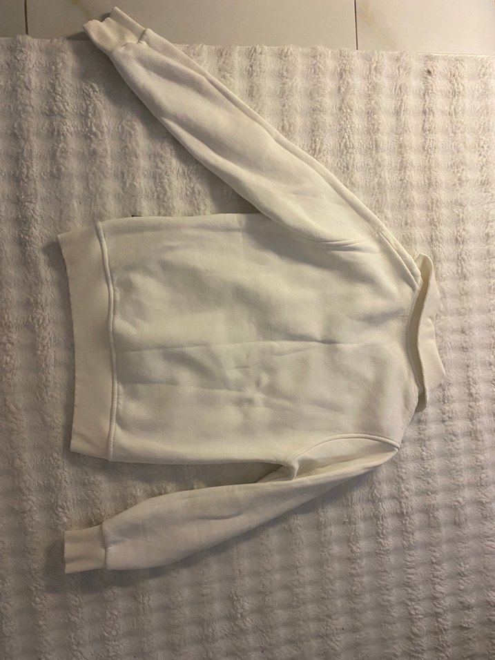 Erkek Beyaz Yarım Fermuarlı Sweatshirt - Görsel 3