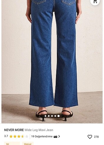 m Beden Wide leg mavi jean