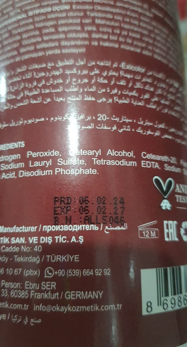 OKAY Profesyonel Oksidan Krem 20 Vol. 1000 ml - Görsel 3
