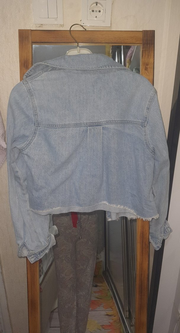 Açık Mavi Denim Crop Ceket — görsel 5/6